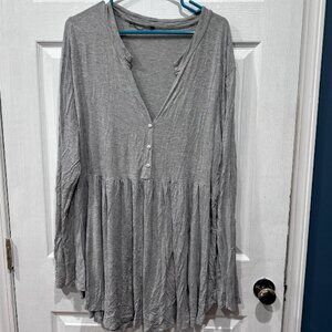 Light Grey Babydoll Tunic